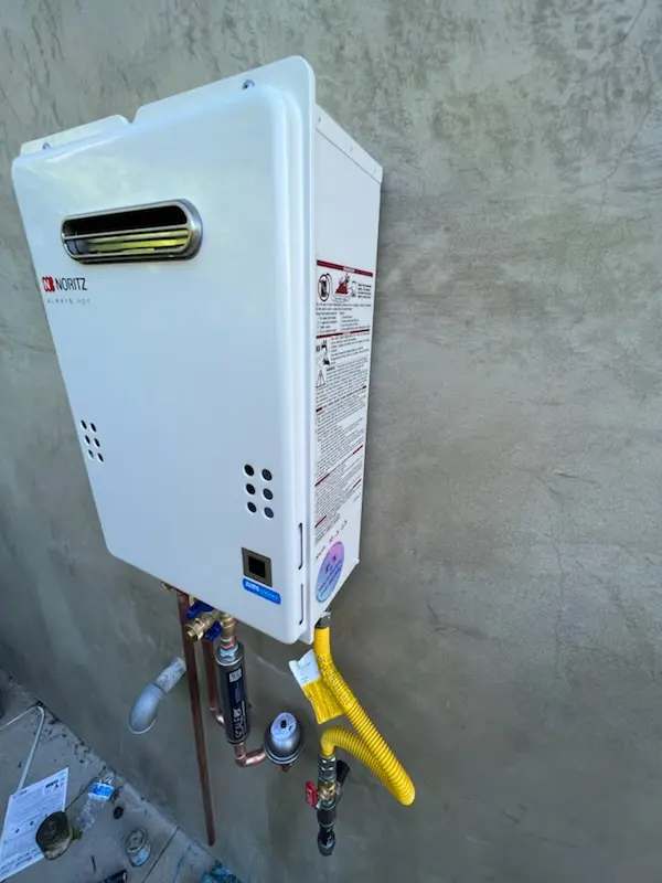 Tankless water heater installation for Beckett homes